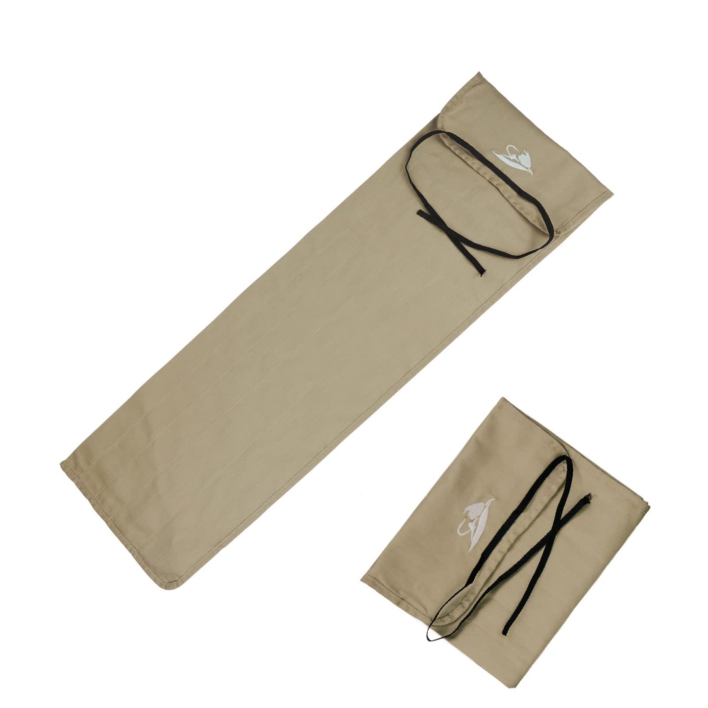 EUPHENG Cotton Cloth Fly Fishing Rod Sleeve Cover Pole Sock Glove Protector Bag Pouch with 5 Compartments (8'0''-8'6'' 4sec with Extra tip, Milk)