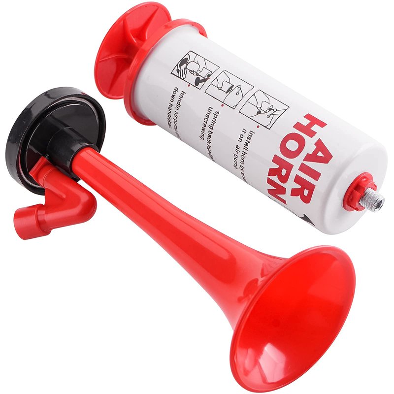 AOLIHAN Handheld Air Horn, Aluminum+ABS Portable Air Pump Horn, Loud Noise Maker Horn for Boats Sporting Events Cheering Camping Soccer Fan Universal Reusable Eco-Friendly
