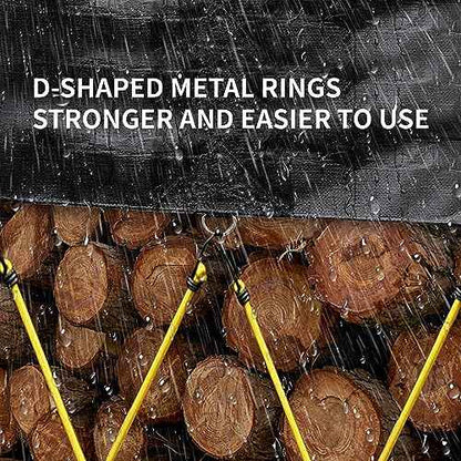 TARPAL Tarp 12x14 Feet Heavy Duty Tarps 14mil D-Ring Waterproof Tarp for Outdoors UV Protection Triangular Sewing Design Reinforced Corners and Edges£¨Black£©