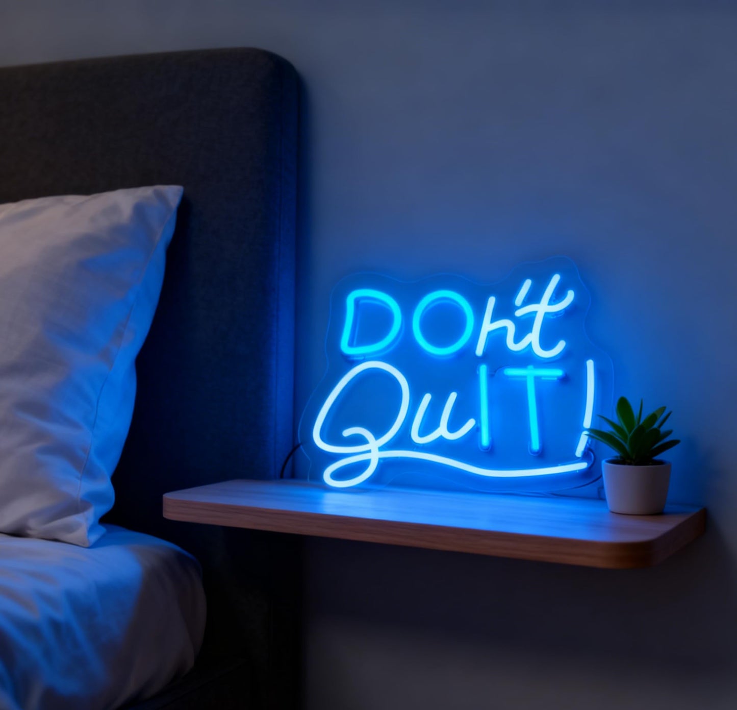 Dont Quit LED Neon Sign, USB Powered Dimmable Neon Light for Home Office Bedroom Study Room Wall Table Decor Motivational Gift for Teen Girls Boys Adults 11.8 x 11.8 In