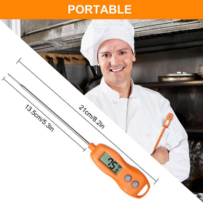 Digital Meat Thermometer Backlight,Waterproof Instant Read Food Thermometer for Cooking Grilling BBQ Baking Liquids Beef Turkey (Black)
