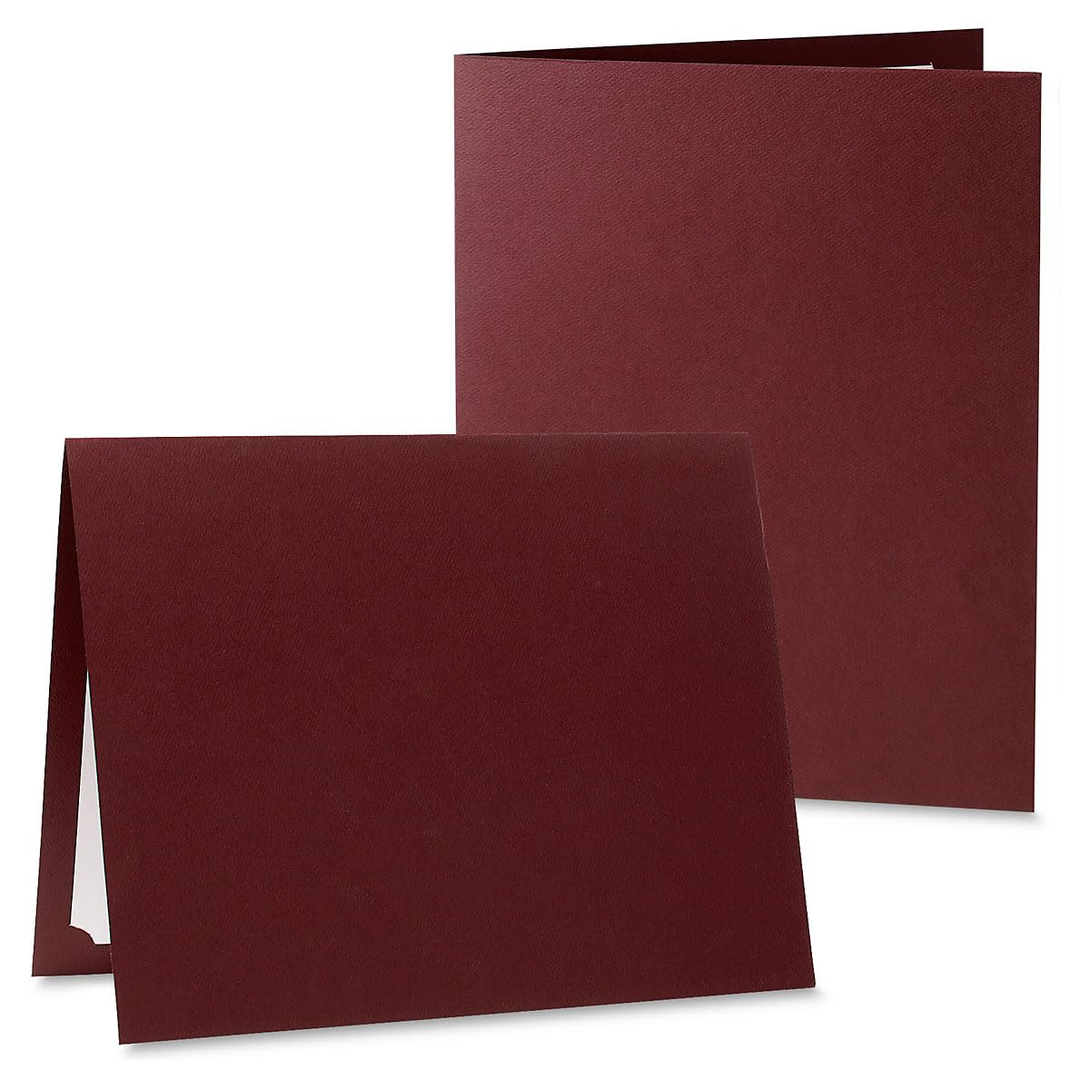 Fine Stationery Plain Burgundy Certificate Folders - Pack of 25, Linen Cover 80 lb. Stock, Folded, Die-Cut Corners, for Office, Business Awards, Graduation, School Diploma Holder, 9-1/2"" x 12""