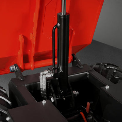 MechMaxx 1100Lb Loading 48V Battery Powered Wheel Barrow Electric Dumper Cart with 30W Light, Hydraulic Tipping, 1000W Brushless DC Motor, LED Display Screen, Model EH50 Red