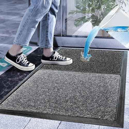 2 in 1 Disinfecting Sanitizing Floor Entrance Doormats, Wet Dry Shoe Mat, Disinfection Entry Rug Shoe Sanitizer, Indoor Outdoor Rug, Shoe Sole Cleaning Mat (Brown - 17x31 inch)