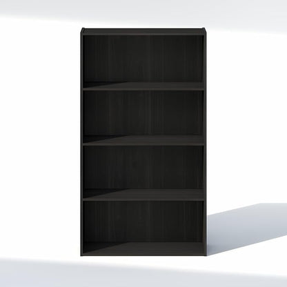 Furinno Reed Closet Organizers and Storage, 4-Tier Closet Organizer, Open Shelf Closet Storage, for Wardrobe, Bedroom, Living Room, Espresso