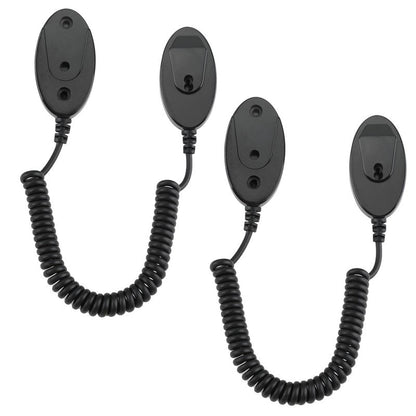 Magnetic Remote Leash Control Holder with Security Cable, Retractable Tidy Anti-lost Rope Organizer Easy Installation Stable Suitable for Projector TV Fan and Air Conditioner Remotes (2Pcs Black, S)