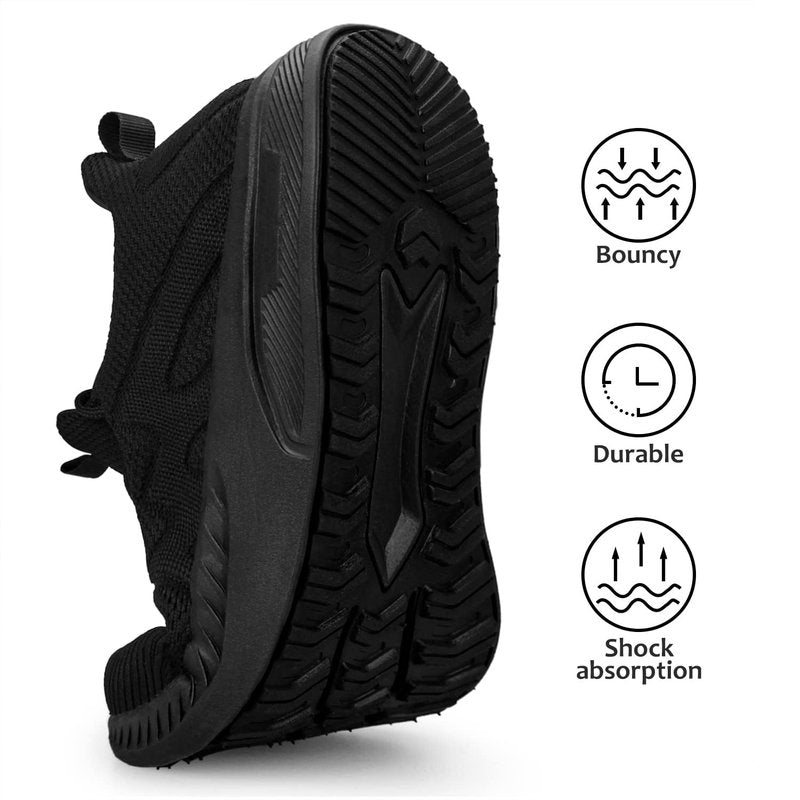 Feethit Womens Running Shoes Tennis Walking Shoes Slip on Sneakers Lightweight Gym Shoes for Workout Work Travel Athletic Black Size 9