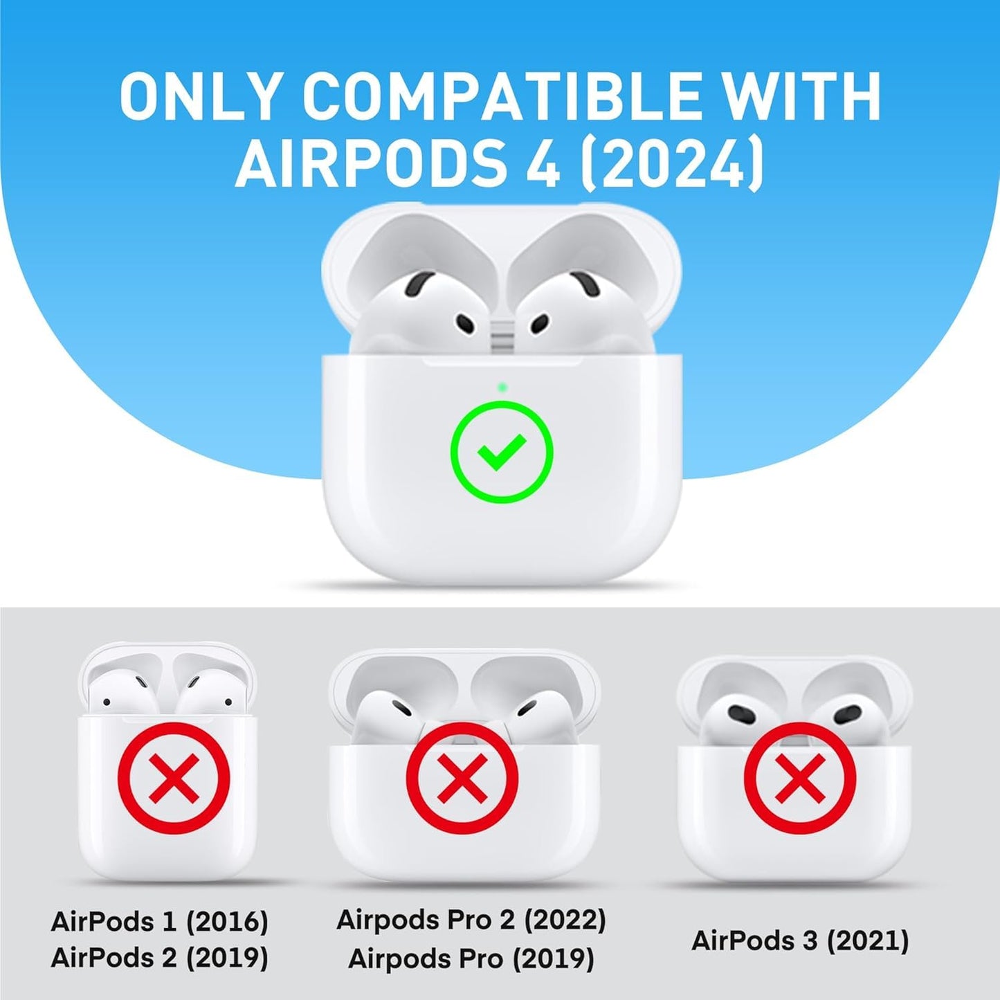 for AirPods 4 Case, Compatible with AirPods 4th Generation Case, Leather Full Body Shockproof Protective Cover for AirPods 4th Generation Cover, Drop Protection (A)