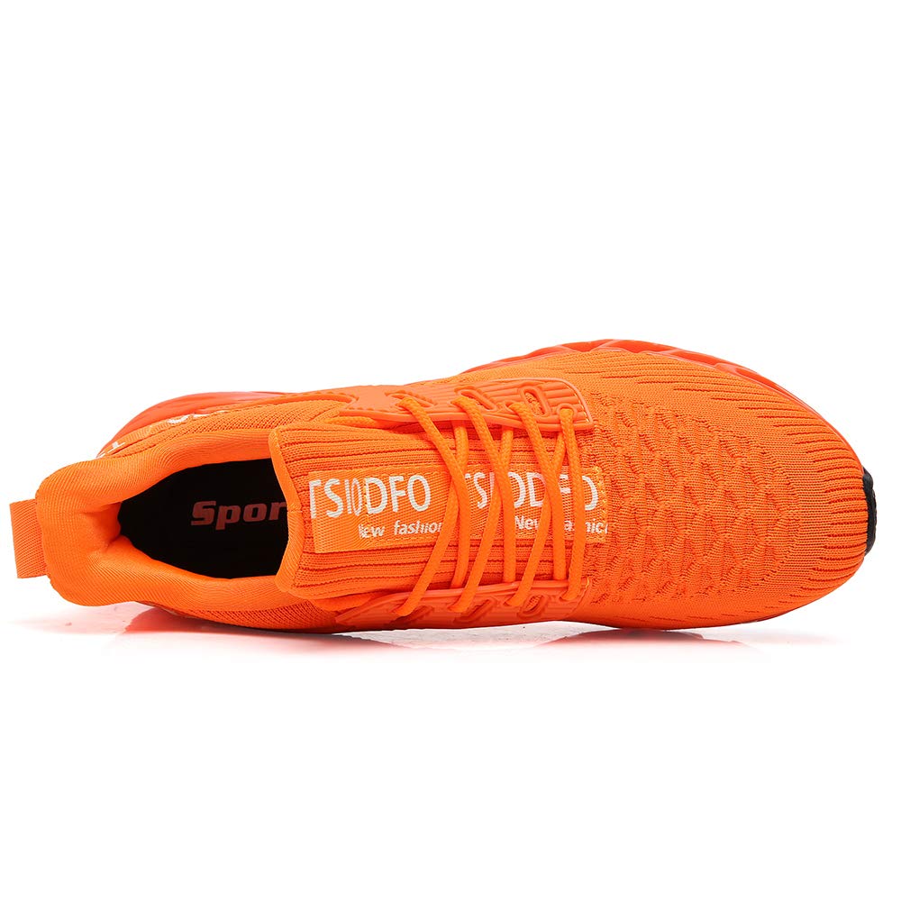 TSIODFO Slip on Sneakers for Women Sport Running Shoes Athletic Train Tennis Walking Shoes Ladies Gym Workout Jogging Fashion Sneaker Orange Size 8.5
