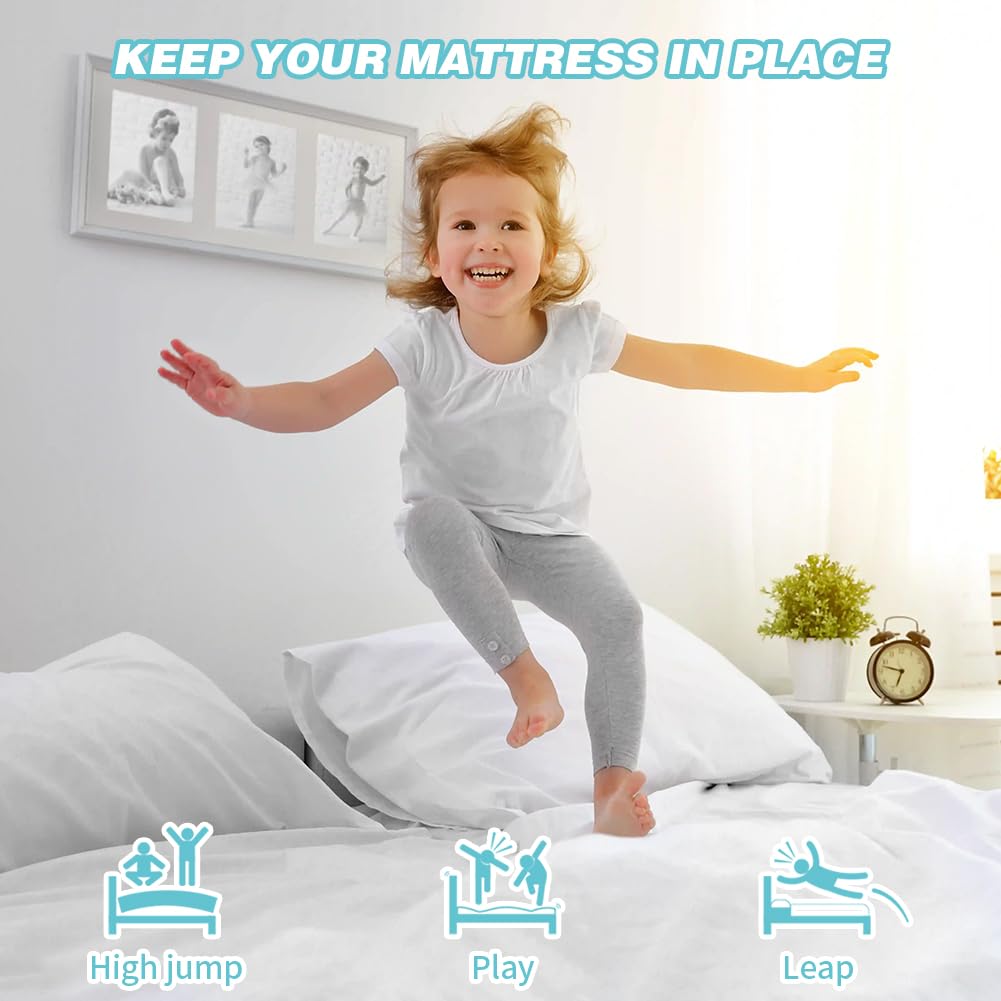 DUJUIKE Mattress Slide Stopper and Gripper, Non Slip Mat for Bed Mattress, Non Slip Rug Pad Underlay Protector Keep Bed and Topper Pad from Sliding for Sofa, Mattresses (Grey, 78 x 47 inch)