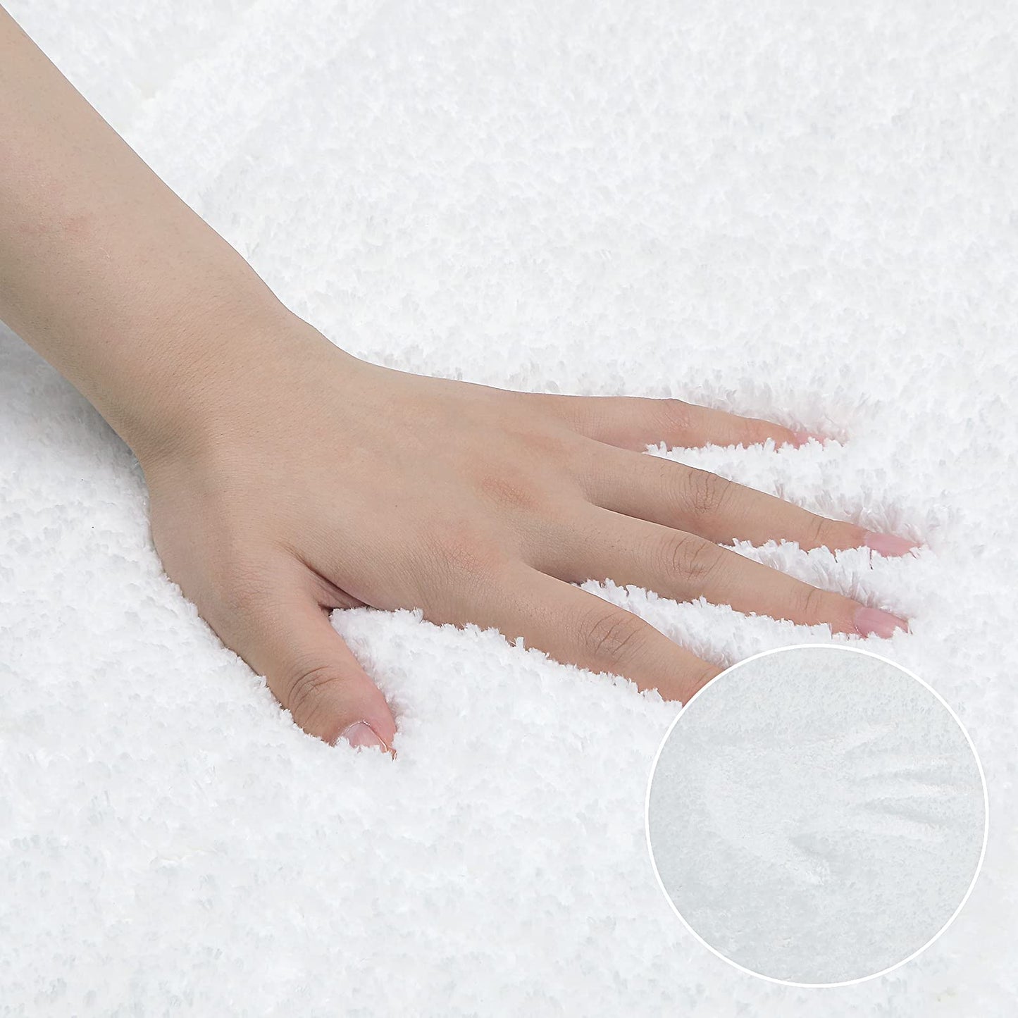 SHACOS White Bathroom Rugs Sets of 2 Pieces 32x20 inch, Super Soft Fluffy Bath Mats for Bathroom, Non Slip Washable Bath Rugs for Shower Tub Vanity Sink