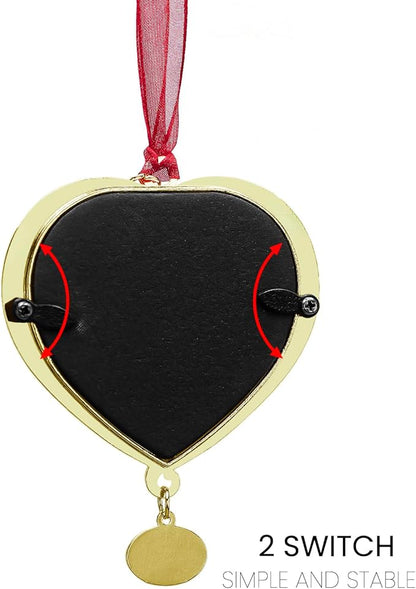 Christmas Tree Ornament Picture Frame Metal Hanging Pendant Holiday 2.5" Photo Frame Charm Decorative of Pets, Baby First Christmas, Family (2025 Golden)