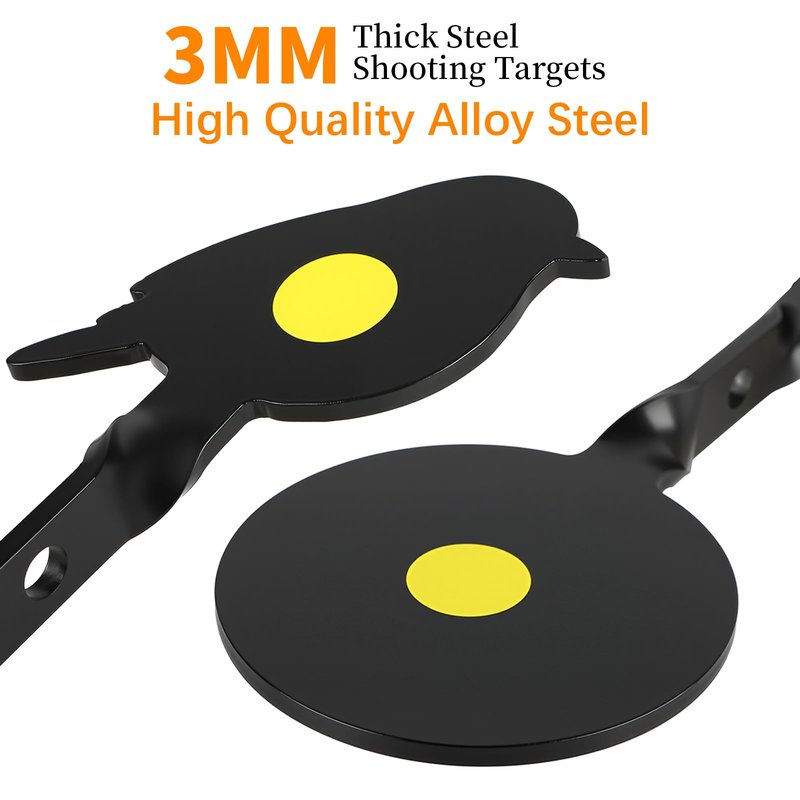 4-Pack Spinner Shooting Targets Auto Reset Steel Resetting Gun Target Heavy Metal Steel Spinning Target for Shooting (Animals - Group 1)