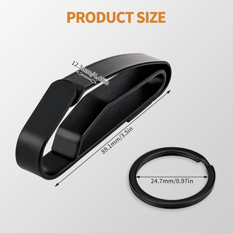 Duty Belt Key Holder - Quick Release Key Clip, Stainless Steel with 4 Keyrings | Fits Up to 2.25 Inch Belt