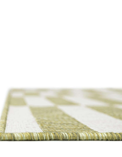 Unique Loom Outdoor Striped Collection Area Rug - Striped (5' 1" x 7' 1" Rectangle Green/Ivory)