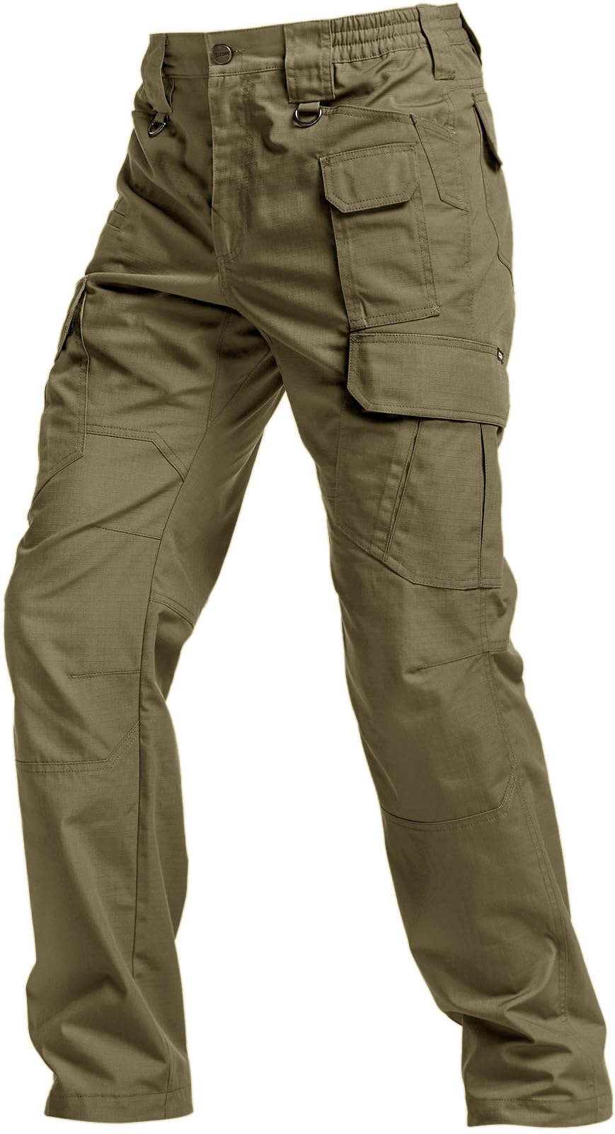 CQR Men's Tactical Pants, Water Resistant Ripstop Cargo Pants, Lightweight EDC Work Hiking Pants, Outdoor Apparel, Raider Mag Soil Green, 38W x 34L