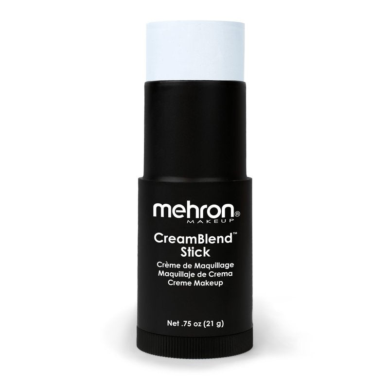 Mehron Makeup CreamBlend Stick | Face Paint, Body Paint, & Foundation Cream Makeup | Perfect for Halloween .75 oz (21 g) (Moonlight White) | Made in the USA