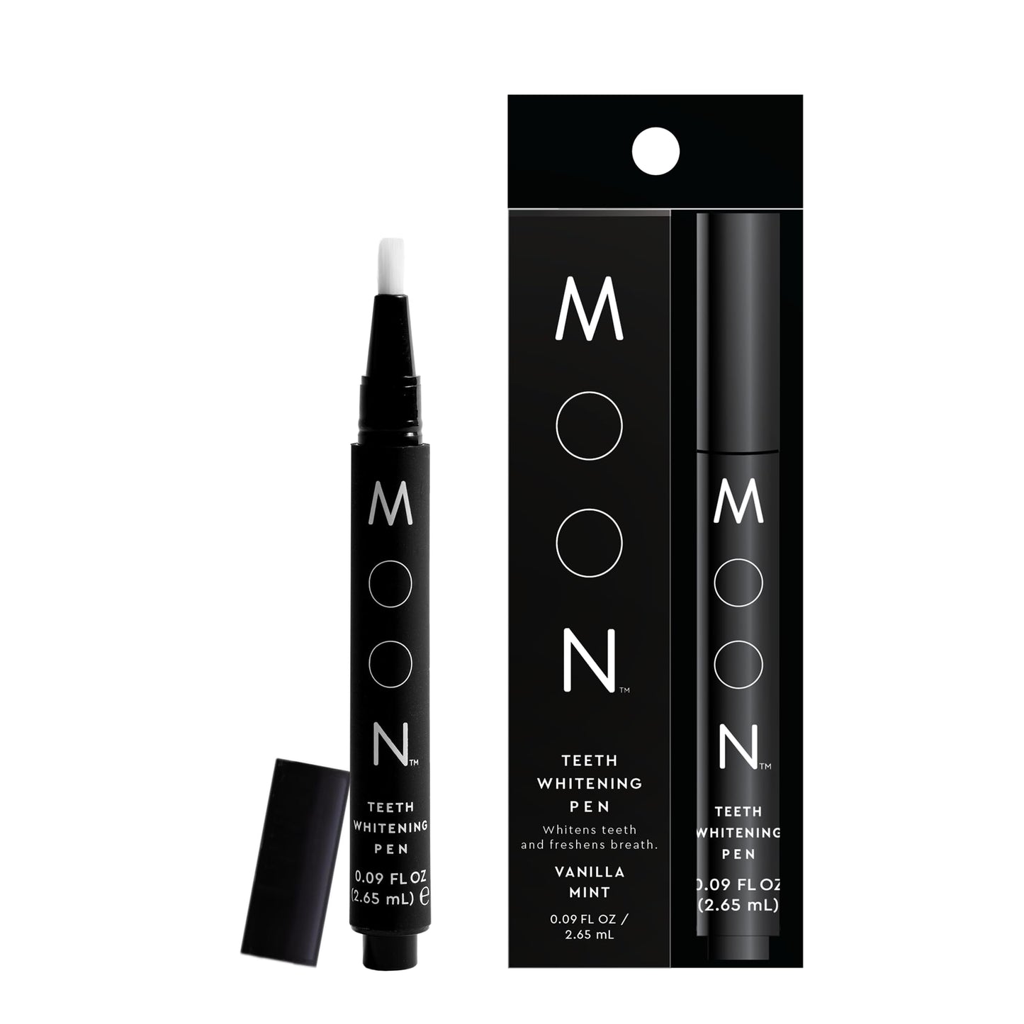 MOON Teeth Whitening Pen - Gentle on Sensitive Teeth, Whitens with Antioxidants & Essential Oils - Vegan Whitening Gel in an Easy Applicator - Vanilla Mint