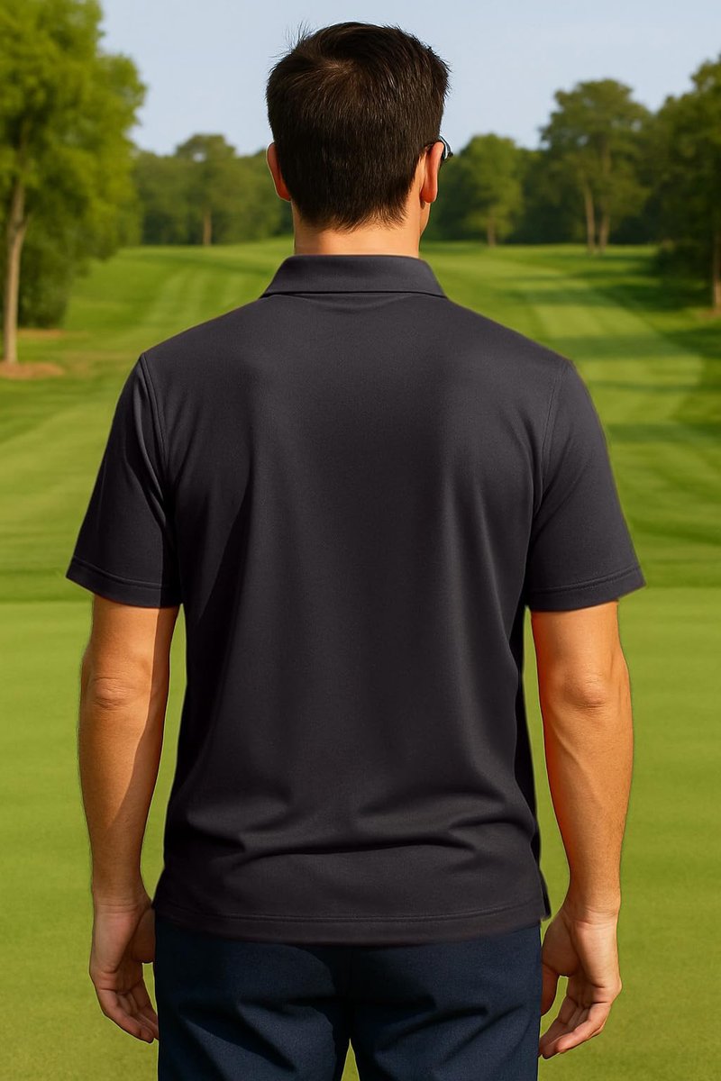 Opna Golf Shirts for Mens Regular, Big and Tall Size Golf Polos Dry Fit Shirts Short Sleeve (Black)