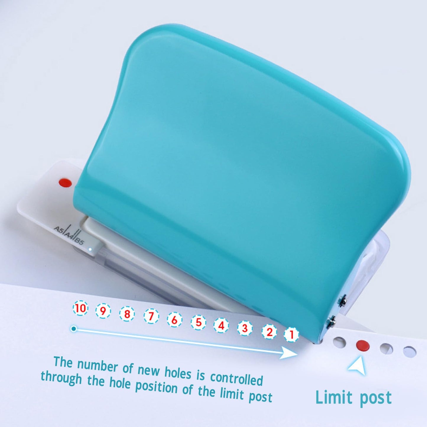 10 Hole Puncher, Spiral Binding Machine, Spiral Hole Punch, Hole Punch for Spiral Binding, Paper Binding Machine Handheld Portable Spiral Binder A4 A5 A6 A7 Coil Book Round Hole Puncher Punching Tool