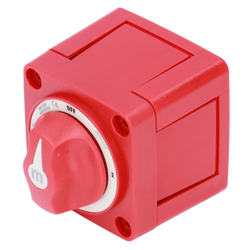 Battery Switch Boat Battery Disconnect Switch 300A 3 Position, High Sensitivity Dual Circuit Power Disconnect Cut Off Isolator for Marine Boat Car Truck Trailer RV, M Series Battery ON Off Kit