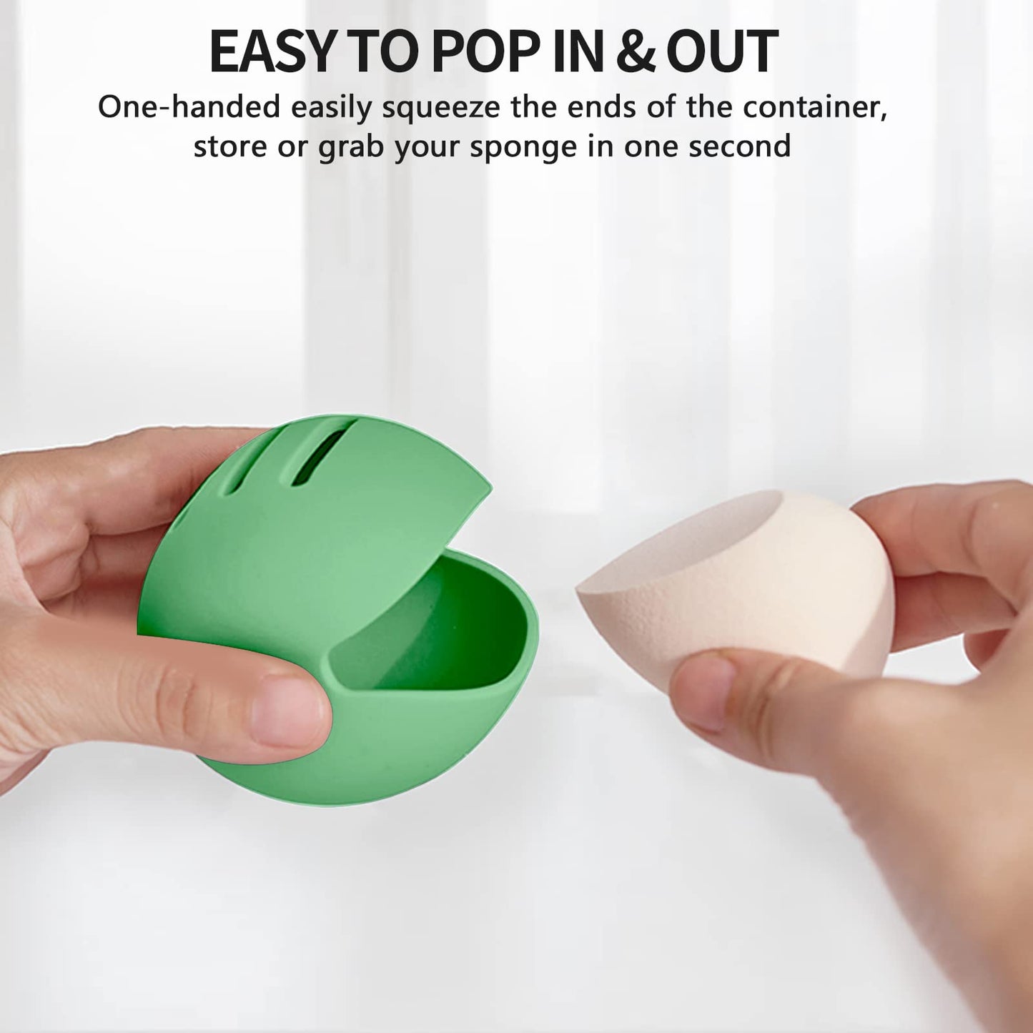 2 Pcs Makeup Sponge Holder,Double-Sided Breathable Silicone Beauty Blender Holder for Travel or Daily,Shatterproof Make-up Travel Case Quick Drying Easy to Carry,Grey+Pink