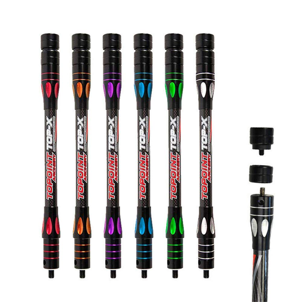 HNZMDY 10 Inch 12 Inch 15 Inch Archery Bow Stabilizer Balance Bar Rod Side Rod Carbon Fiber Stabilizer Dampen Weight for Compound Bow Recurve Bow Accessory (Red, 10 Inch)
