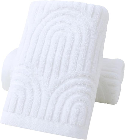 Pidada Hand Towels Set of 2 Striped Pattern 100% Cotton Absorbent Soft