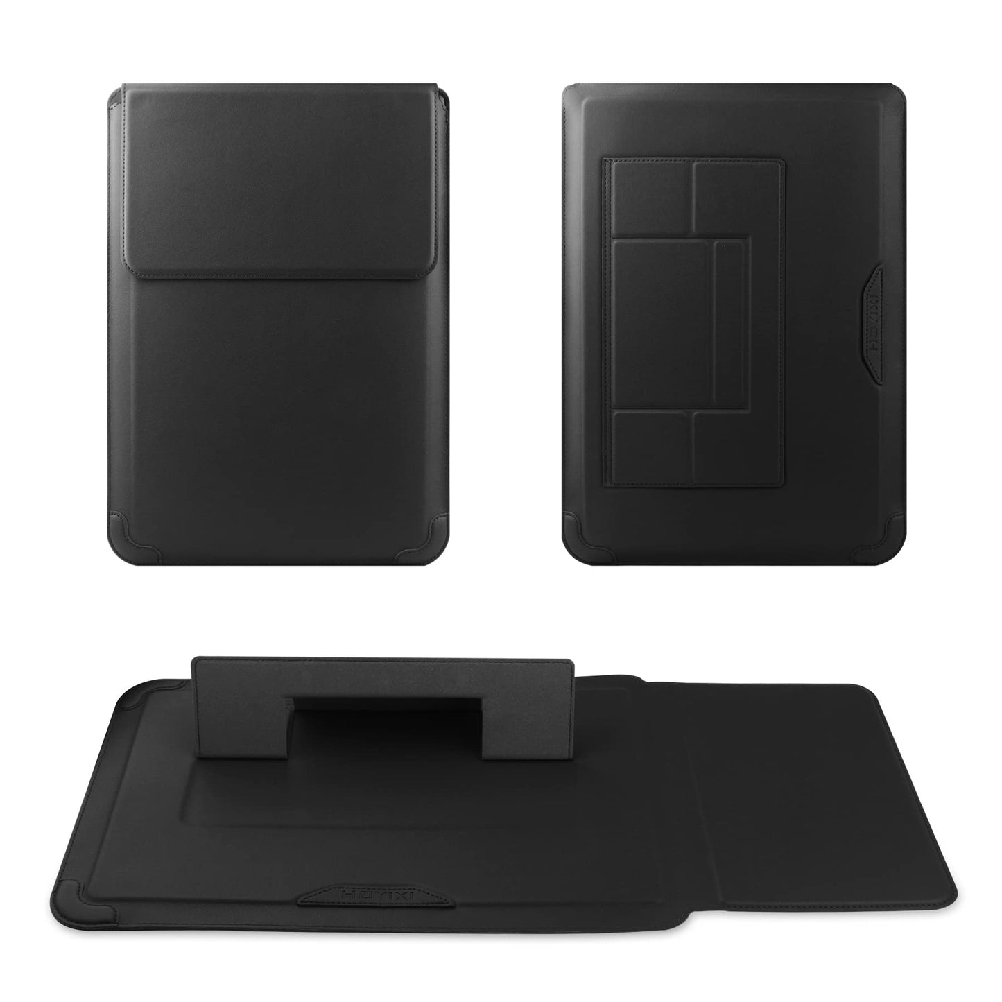 HoYiXi 15 16 Inch Laptop Sleeve Case Leather Bag for MacBook Pro 16 2021 & 2019/ASUS Vivobook 15/Huawei MateBook D15/HP 15.6" PC/MacBook Pro 15/Surface Laptop 3/Dell Inspiron 15/IdeaPad, Black