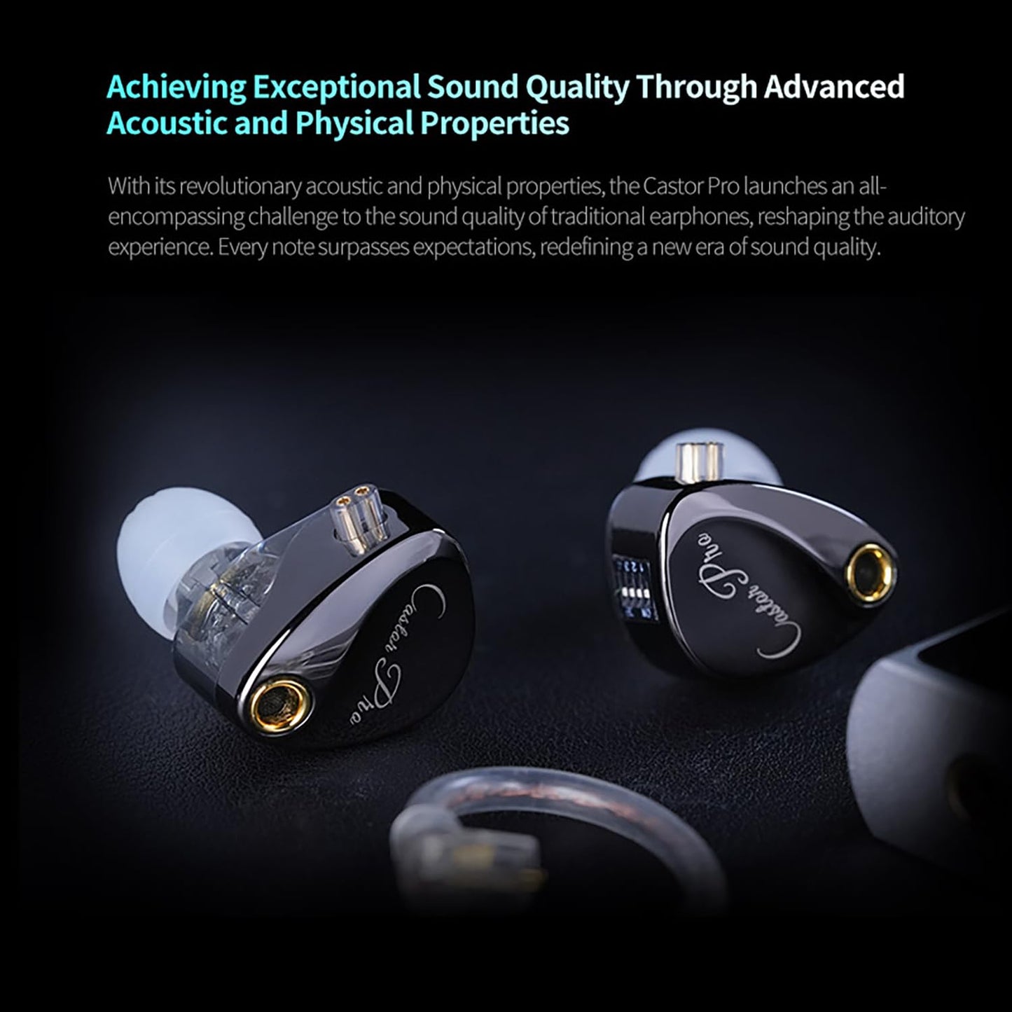 KZ Castor Pro Tunable in Ear Monitor, HiFi Improved Bass in Ear Headphone, Dual-Dynamic Driver Gaming Earbuds, IEM Earphones with 2PIN-C Detachable Cable