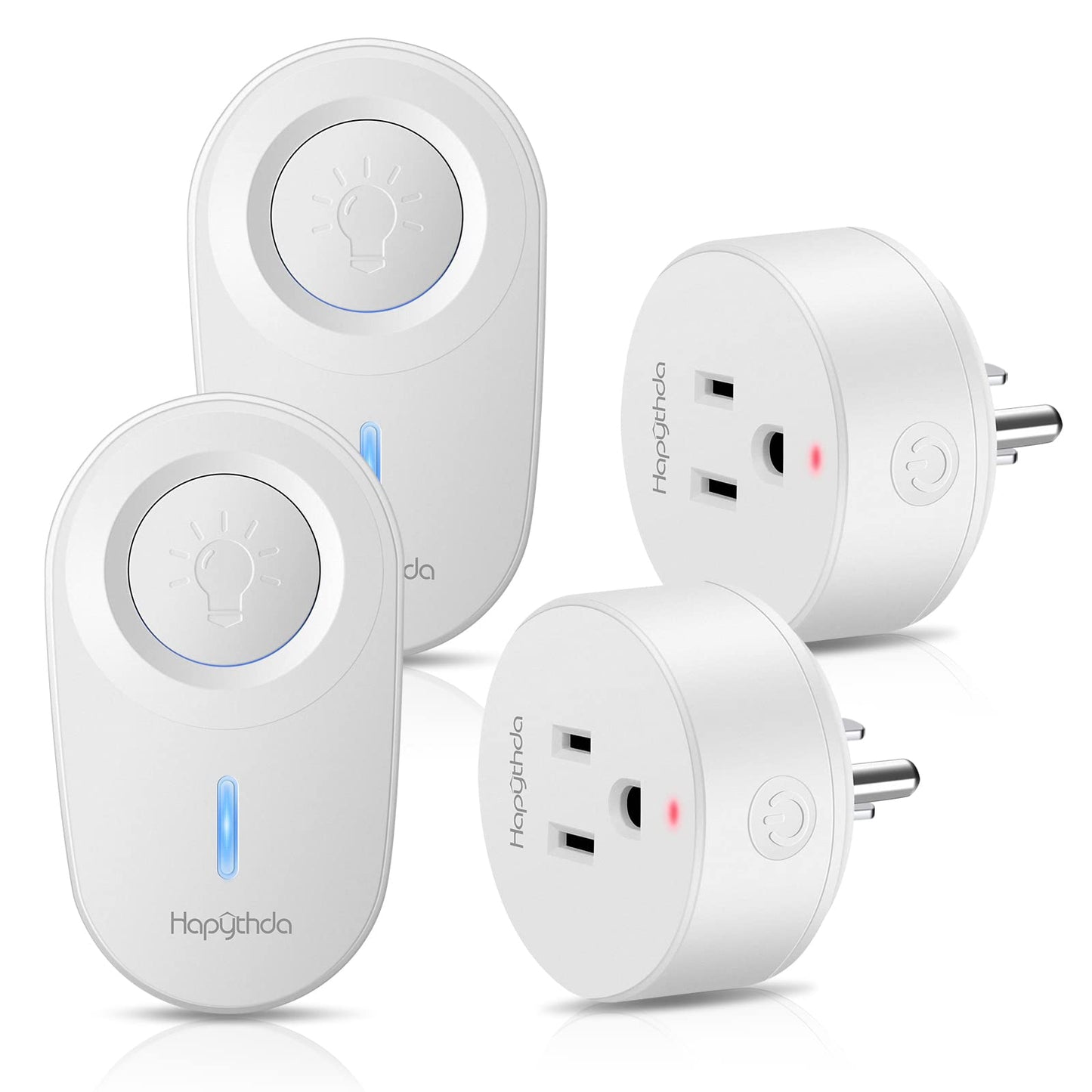 [2 Pack] HAPYTHDA Wireless Remote Control Outlet Plug, No Wiring Needed Remote Light Switches Kit, 500 Feet RF Range 15A/1500W Electrical Remote Outlet for Light, Small Electrical Appliance, Black