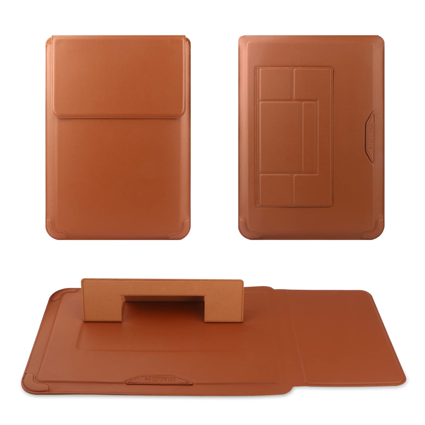 HoYiXi 15 16 Inch Laptop Sleeve Case Leather Bag for MacBook Pro 16 2021 & 2019/ASUS Vivobook 15/Huawei MateBook D15/HP 15.6" PC/MacBook Pro 15/Surface Laptop 3/Dell Inspiron 15/IdeaPad, Brown