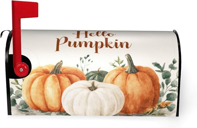 Mailbox Covers Pumpkin Watercolor Fall Thanksgiving Pumpkin Watercolor Fall Thanksgiving Magnetic Letter Post Box Cover Standard Size 25.5 x 21 Inch Garden Yard Home Decorative