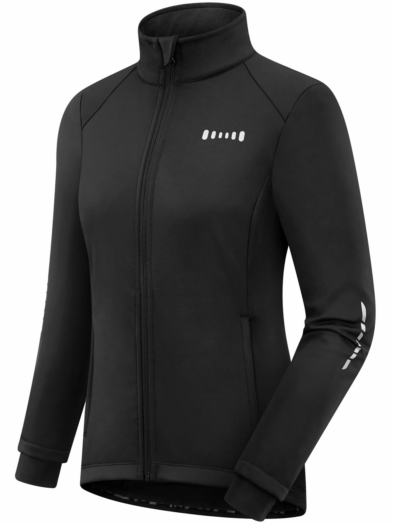 qualidyne Women's Thermal Cycling Jacket Windproof Fleece Lined Softshell Warm Winter Running & Outdoor Biking Coat