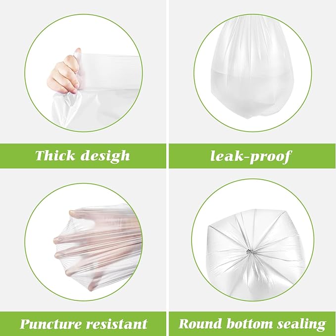 5 Gallon 330 Counts Strong Trash Bags Garbage Bags by Teivio, Bathroom Trash