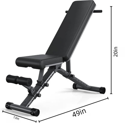 BARWING Adjustable Weight Bench Workout Bench, 1000 LB Heavy Duty Incline Decline Bench for Home Gym, Easy Assembly Foldable Training Lifting Bench, Ultra Short Gap 2025 New Version