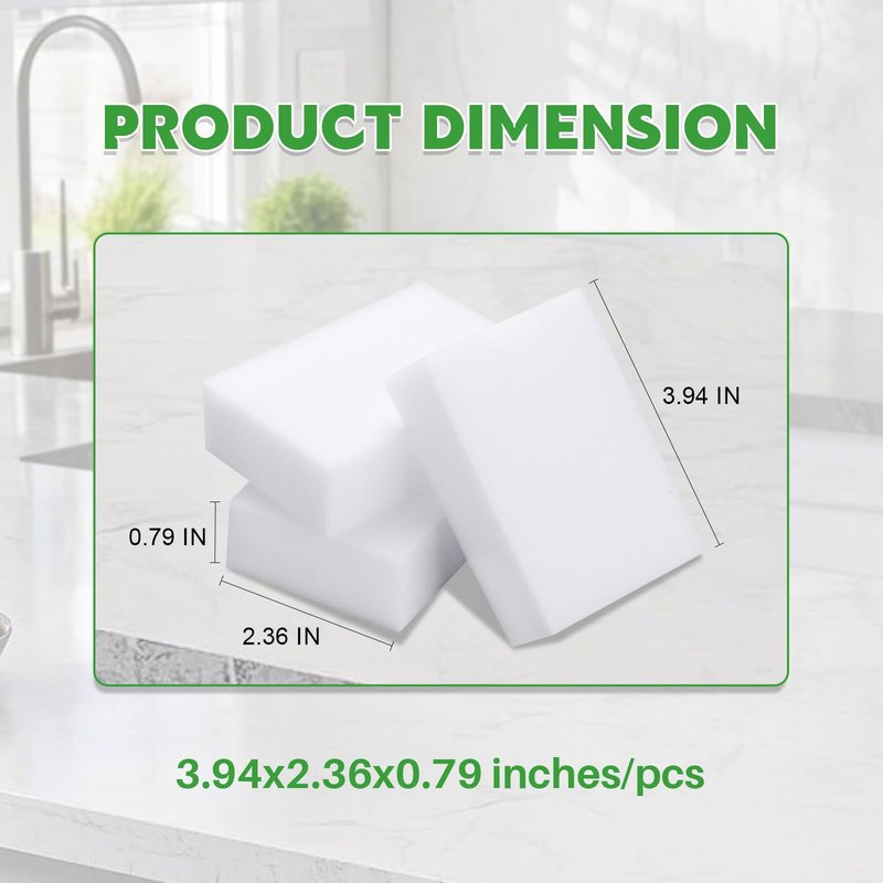 Magic Melamine Sponge Eraser, GRS Certified 12 Pack Magic Cleaning Erasers in Bulk, No Scratch & Super Absorbent, Multi-Functional Melamine Foam Sponges for Bathroom Window Shoes Kitchen