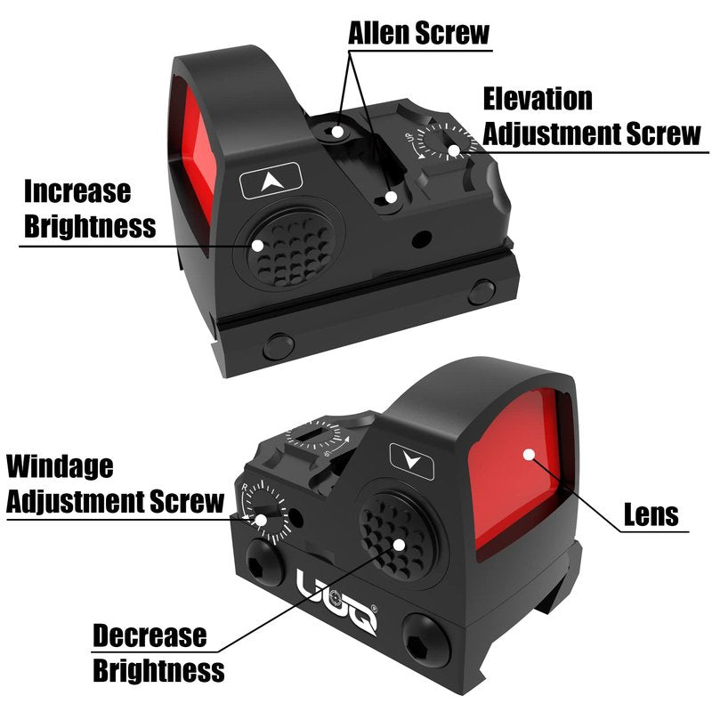 UUQ Mini Reflex Red Dot Sight Shake Awake Optic Sight for Rifles, Pistols and Shotguns 2MOA,12 Brightness Adjustment Red Dot Scope,Suitable for RMR or 20mm Picatinny Rail