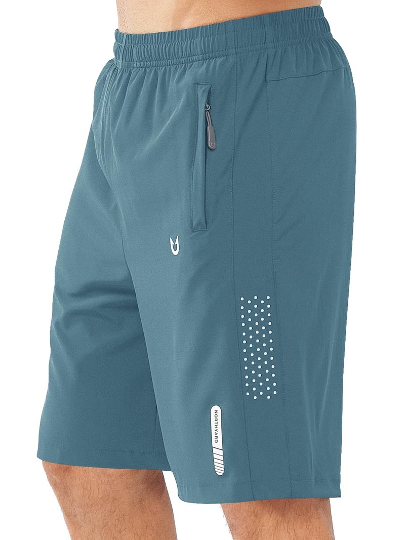 NORTHYARD Men's Athletic Running Shorts Quick Dry Workout Shorts 7"/ 5"/ 9" Lightweight Sports Gym Basketball Shorts Hiking Exercise GREYBLUE-9inch 4XL