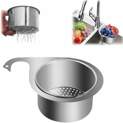Stainless Steel Drain Basket, 2025 New Swan Stainless Steel Drain Basket for Kitchen Sink, Corner Sink Strainer Baskets for Kitchen Fruit Vegetable