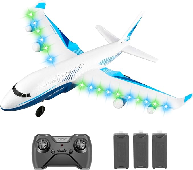 4DRC G2 Foam Remote Control Airplanes RC Planes for Kids Adults RC Airplane Fighter Jet with 3 Battery for Beginners Adult Light Airplane Toy Gifts for Kids Boys （3 Battery）