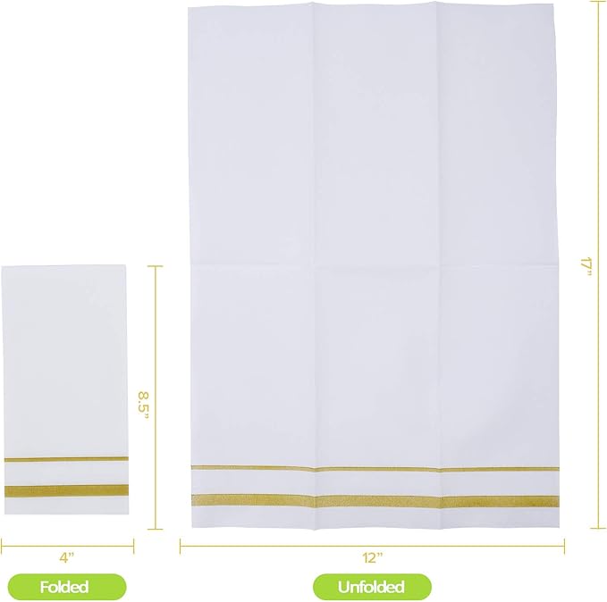 FOCUSLINE 200 Linen Feel Disposable Bathroom Napkins, Soft and Absorbent Paper
