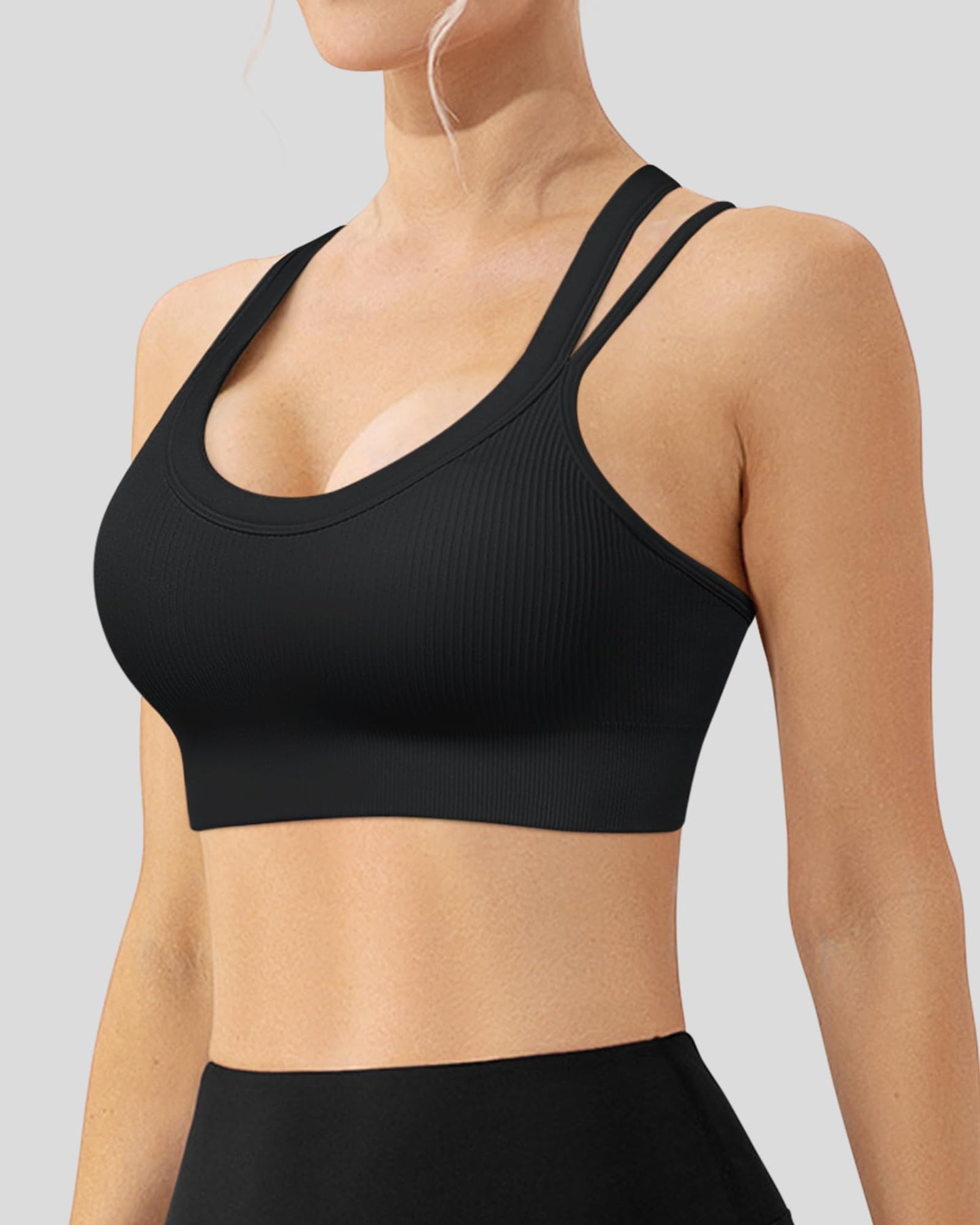 WANAYOU High Support Sports Bras for Women Cross Back Workout Sports Bra