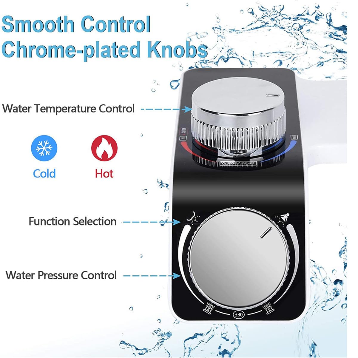 Self Cleaning Retractable Non Electric Dual Hidden Nozzle Bidet Attachment for Toilet Seat with Warm Water Jet Spray for Toilet Bathroom Bidet Toilet Sprayer Adjustable Water Pressure