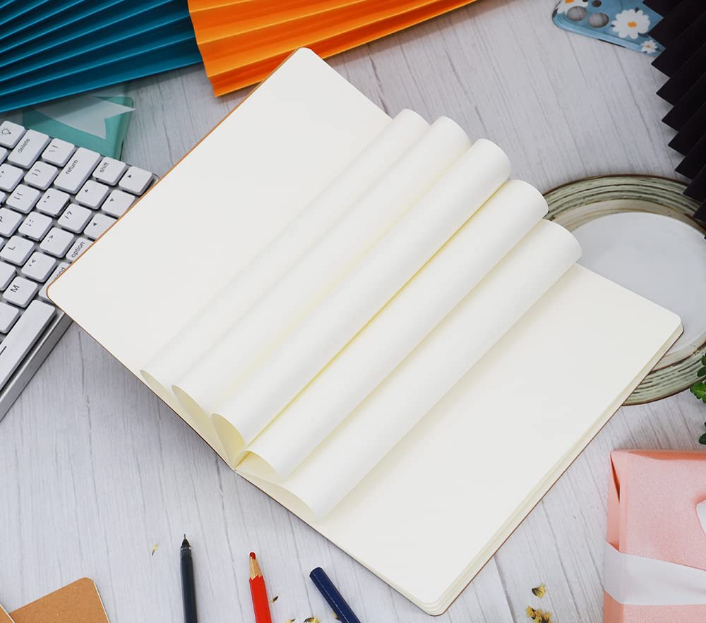 Zegrox 12 Pack A5 Kraft Notebooks, 60 Blank Pages Travel Journal Bulk, Soft Cover Notebooks for Women Girls Students, Making Plans Writing Memos Office School Supplies, 8.3 X 5.5 in