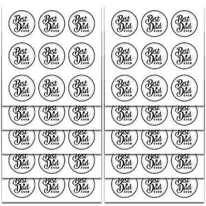 Mobiusea Creation Fathers Day Stickers | 90-Pack for Fathers Day Card | 1.4 inch | Happy Fathers Day Stickers | Black and White Best Dad Ever Labels
