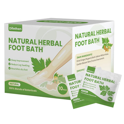 Natural Mugwort/Wormwood Herbal Foot Soak,Lymphatic Ginger Foot Bath Bag, Anti-Swelling Foot SPA Promote Metabolism, Foot Care 15g/PCS (10PCS)