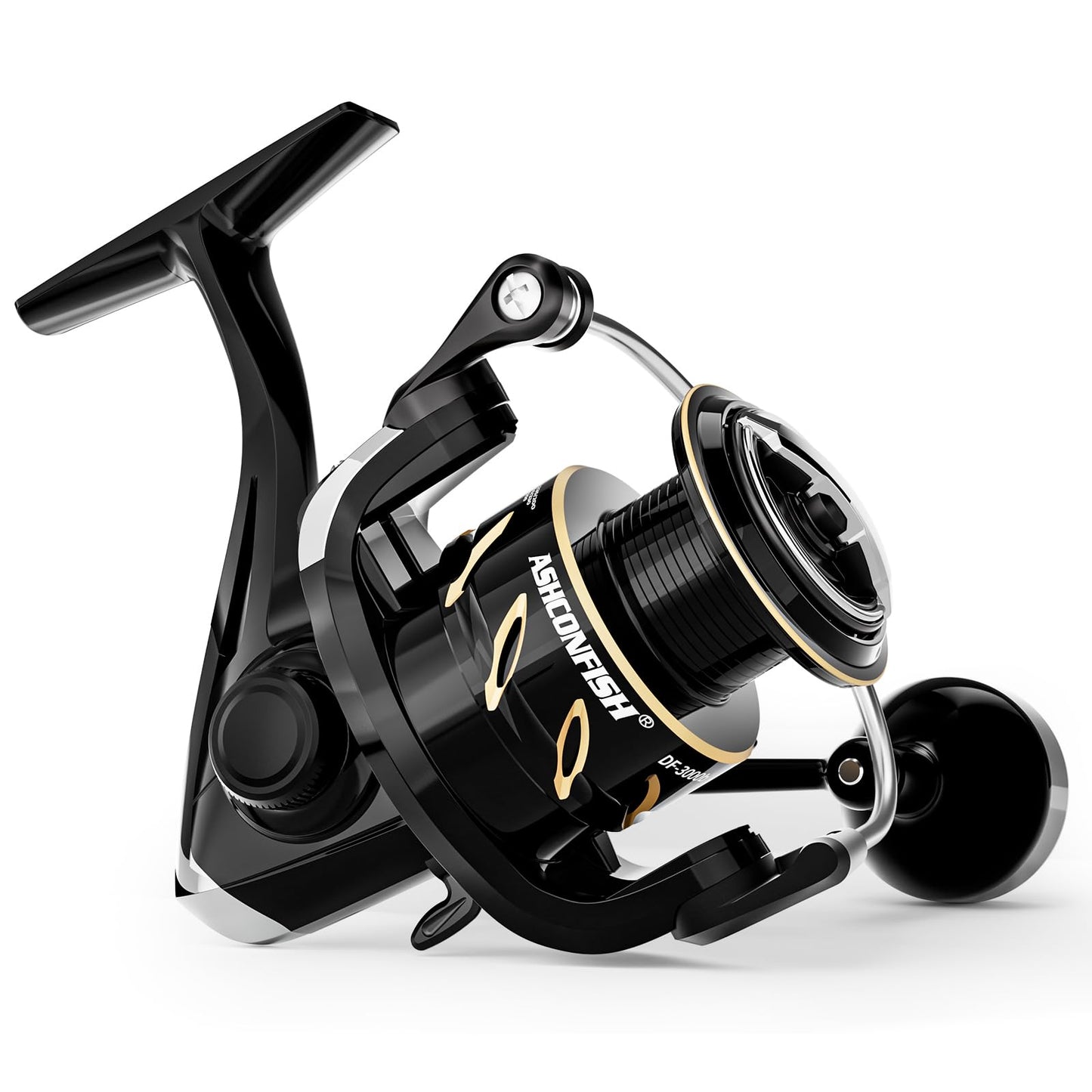 Ashconfish DF Series Spinning Reel Saltwater & Freshwater Fishing Reel, Lightweight Nylon/Fiberglass Frame, 7+1BB, 5.2:1 Gear Ratio,Long-Distance Casting DF (Deep Spool Line Cup(DF), 5000)