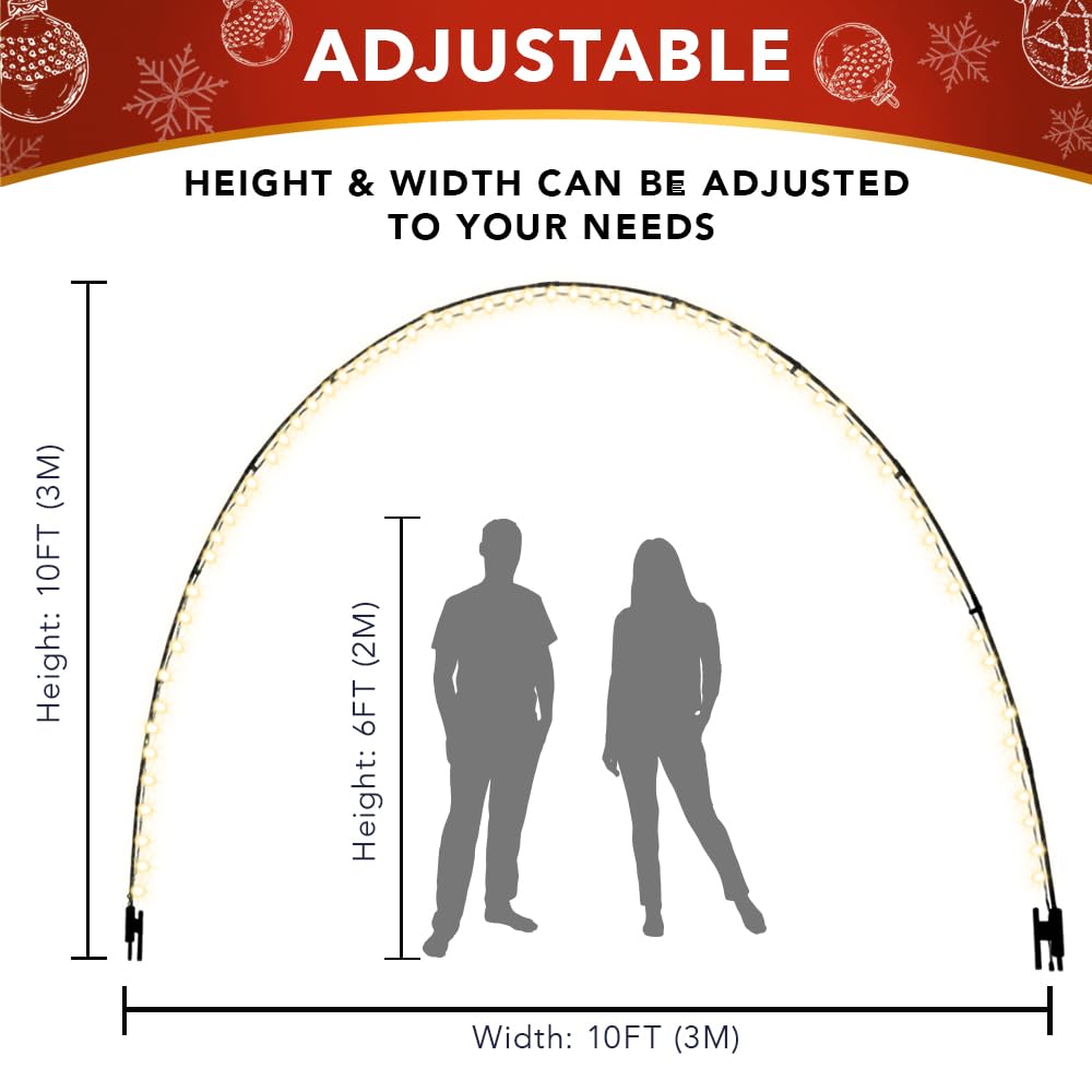 Stephan Roberts 3 Pack Light Arch, for Holiday Christmas Wedding, Outdoor Decoration, Simple & Easy Assembly, Customizable & Reusable, Doorway Pathway Yard Backdrop Decor (Light Arch, 2)