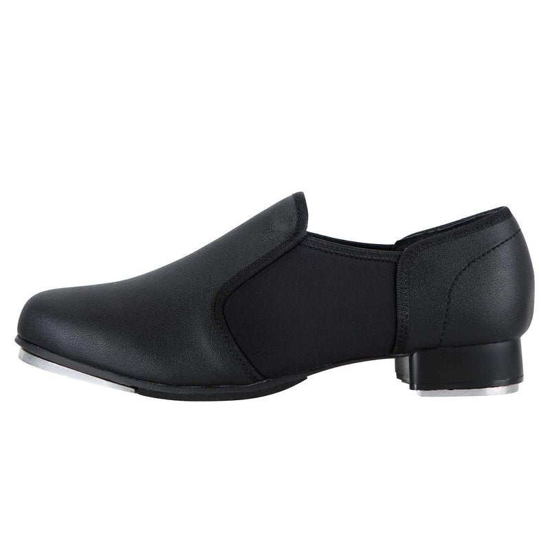 Linodes Unisex PU Leather Slip On Tap Shoe Dance Shoes for Women and Men's Dance Shoes-Black-8.5M